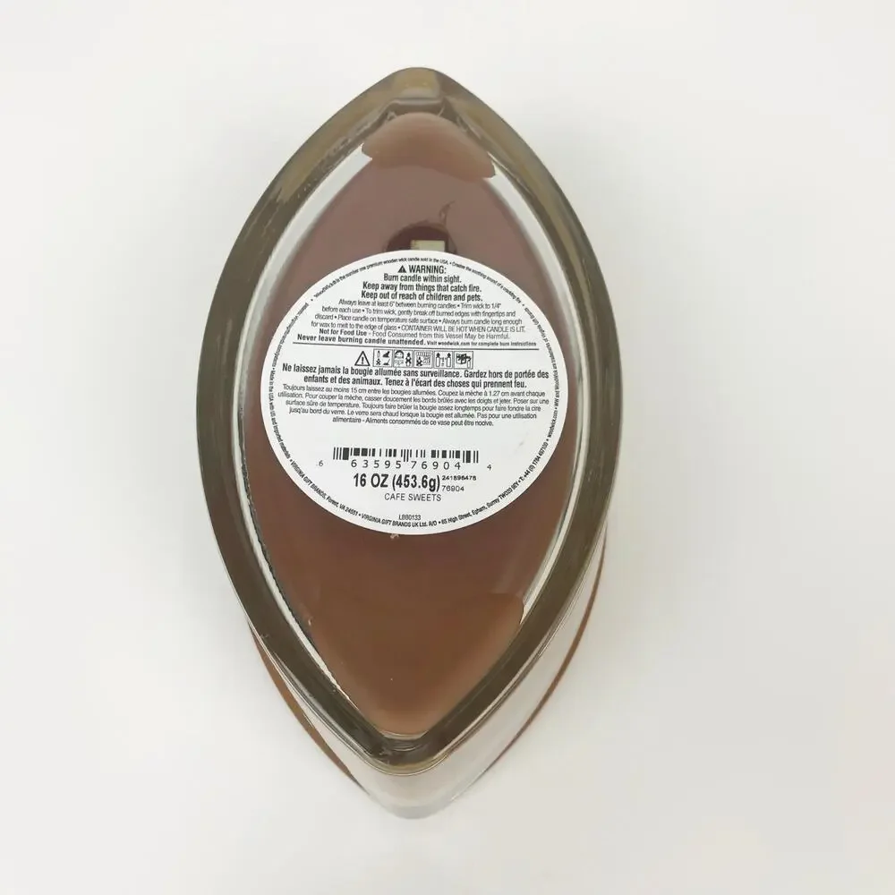 WoodWick Ellipse Cafe Sweets Trilogy Candle Vanilla Bean Caramel Biscotti 16 oz